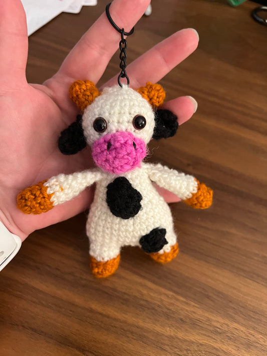 Mini Cow Keychain or Backpack pal