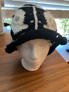 Skull Bucket Hat, Black and White