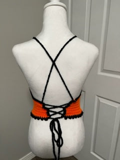 Peek-A-Boo Cobweb Halter Top sz Med/Lg